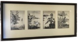 4 Oriental Prints, Framed as a Group