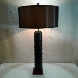 Mid-Century Modern Wall Paper Roll Table Lamp