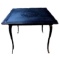 Black Square Glass and Cast Iron Table