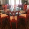 Acrylic/Glass Table by Vince Design with 8 Coral Chairs
