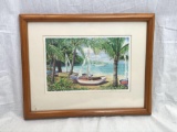 Print of Original Watercolor, Beach Scene, Signed