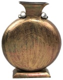 Hammered Copper Flat Round Vase from Montaage