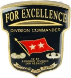 101st Airborne Division Commander For Excellence Badge with 2 Star US Army Major General Flag
