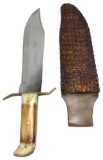 Original Bowie Knife with Bone Handle and Sheath