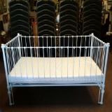 Vintage White Iron Baby Crib