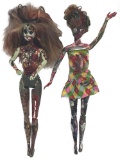 Two Halloween/Day of the Dead Hand-painted Barbie Dolls