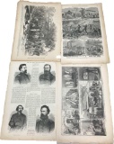 4 - Two Sided Pages of Illustrations from the Book, Illustrated Famous Leaders and of the Civil War