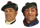 Vintage English Chalkware, Scottish Highlander Jock Wall Hanging Figurines