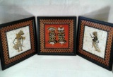 3 Indonesian Crafted Pictures Batik Artwork