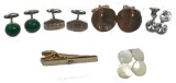 Collection of Man's Vintage Mid Century Modern/Art Deco Cuff-links and Tie Clasp