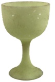Matte Yellow Fenton Pedestal Glass Goblet