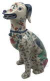 Asian Porcelain Dog, Decorated with A Colorful Floral Pattern