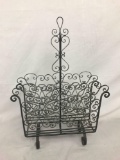 Vintage Decorative Wrought Iron Magazine Rack