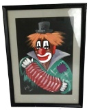Luky Paris Clown with Accordion Framed Art