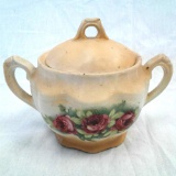 Antique Flowered Sugar Bowl