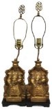 Pair of Sitting Confucius Table Lamps