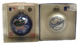 Sports Collectors Series Christmas Ornaments, Brooklyn Dodgers, Florida Gators