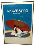 Galveston Island Vacation Poster, Signed and Numbered