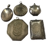 Assortment of Antique Sterling Silver Lockets