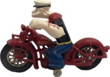 Vintage Cast Iron Hubley Popeye on Motorcycle Toy
