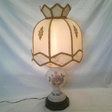Vintage Jar Lamp with applied Floral Design