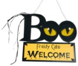 Halloween Decor, Fraidy Cats Welcome Sign, NOS