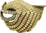 Vintage Corocraft Gold Tone Brooch with Crystal Rhinestones