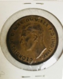 1938 Georgivs English Penny on card