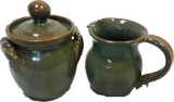 Windsong Pottery, Sugar & Creamer Set, Signed