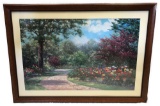 Framed Oil Painting, Garden Path