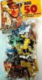 Vintage Figure World Big 50 Cowboys Indians Horses Toy