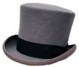 Mens Tall Gray Dickens Top Hat Christmas Scrooge Theater Caroller Steampunk - size XL