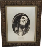 Print of Bob Marley, in Carved Wood Frame