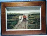 Horse Drawn Wagon with Women Painting