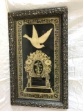 Antique Framed Memorial Mourning Print Plaque