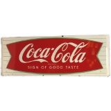 Coca Cola Fish Tail Porcelain Sign