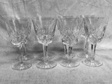 Vintage Waterford Lismore Crystal Stemware, 8 Claret Glasses