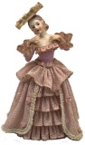 Delicate Porcelain Figurine, Lady in Pink Dress