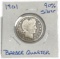 1901 Barber Quarter Silver Twenty-Five Cent Coin