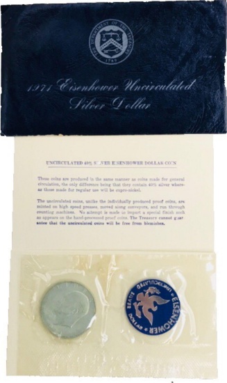 Uncirculated 1971 IKE Silver Dollar Eisenhower
