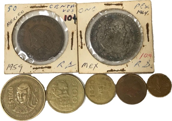 Vintage Mexico Coin Collection