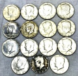 15 Kennedy Half Dollar Coins 1965-69