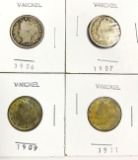4 V-Nickel Coin 1906 1907 1909 1911