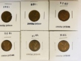 6 Small Cent Lincoln Wheat Penny