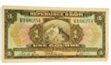 One Gourde Haiti Currency American Bank Note