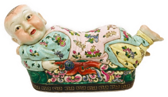 Antique Porcelain Reclining Baby Headrest