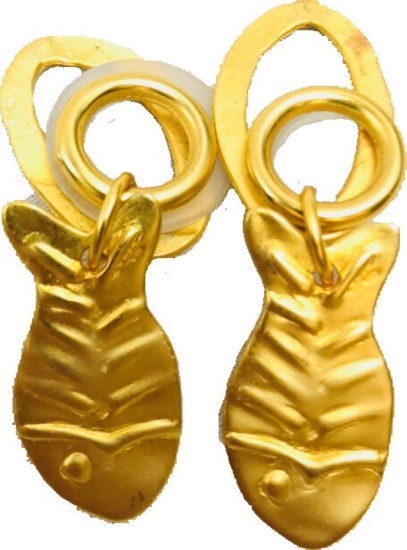 Vintage Norma Jean Gold Toned Fish Earrings