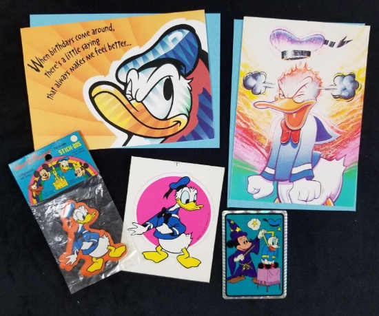 A Lot of 5 Vintage Walt Disney Donald Duck Mickey Mouse Stickers Book Magnetic Greeting Flip Book