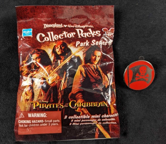 Disney Pirates Of The Caribbean Pin And Mini Figure Lot