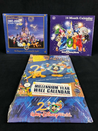 Lot of 3 Walt Disney World Calendars Sealed 1999 2000 2013 2014